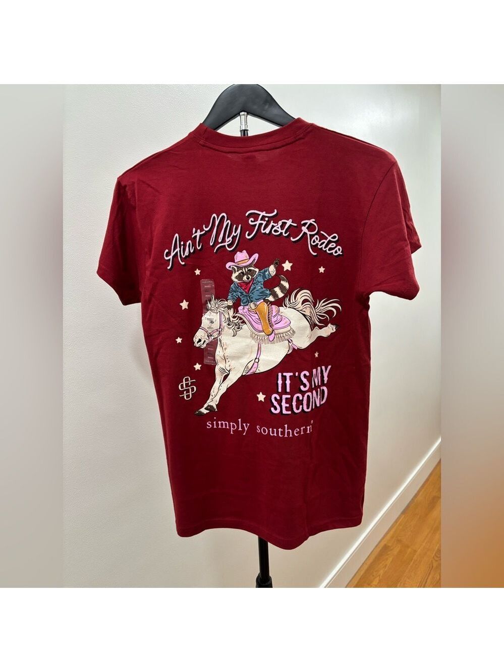 609. NWT Simply Southern Burgundy “Ain’t My First Rodeo…It’s My Second” Tee